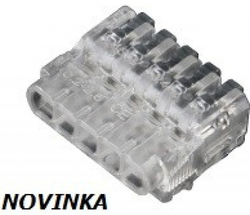 Bezšroubová univerzální svorka 0,2-2,5mm², 5 pólová