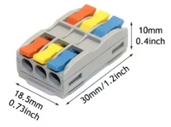 Rychlospojka bezšroubová mini 3x1 na 3x1 s páčkou pro kabely 0,08-4mm2